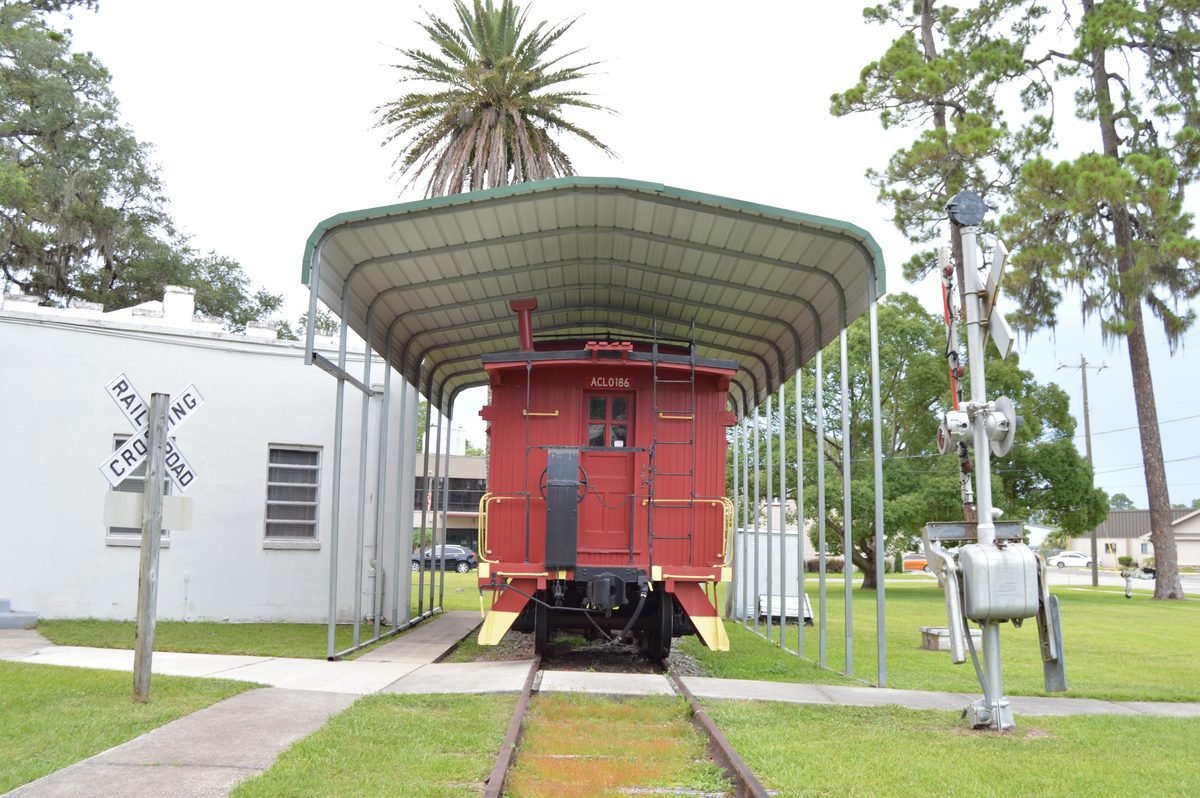 Railroad caboose park in Green Cove Springs FL