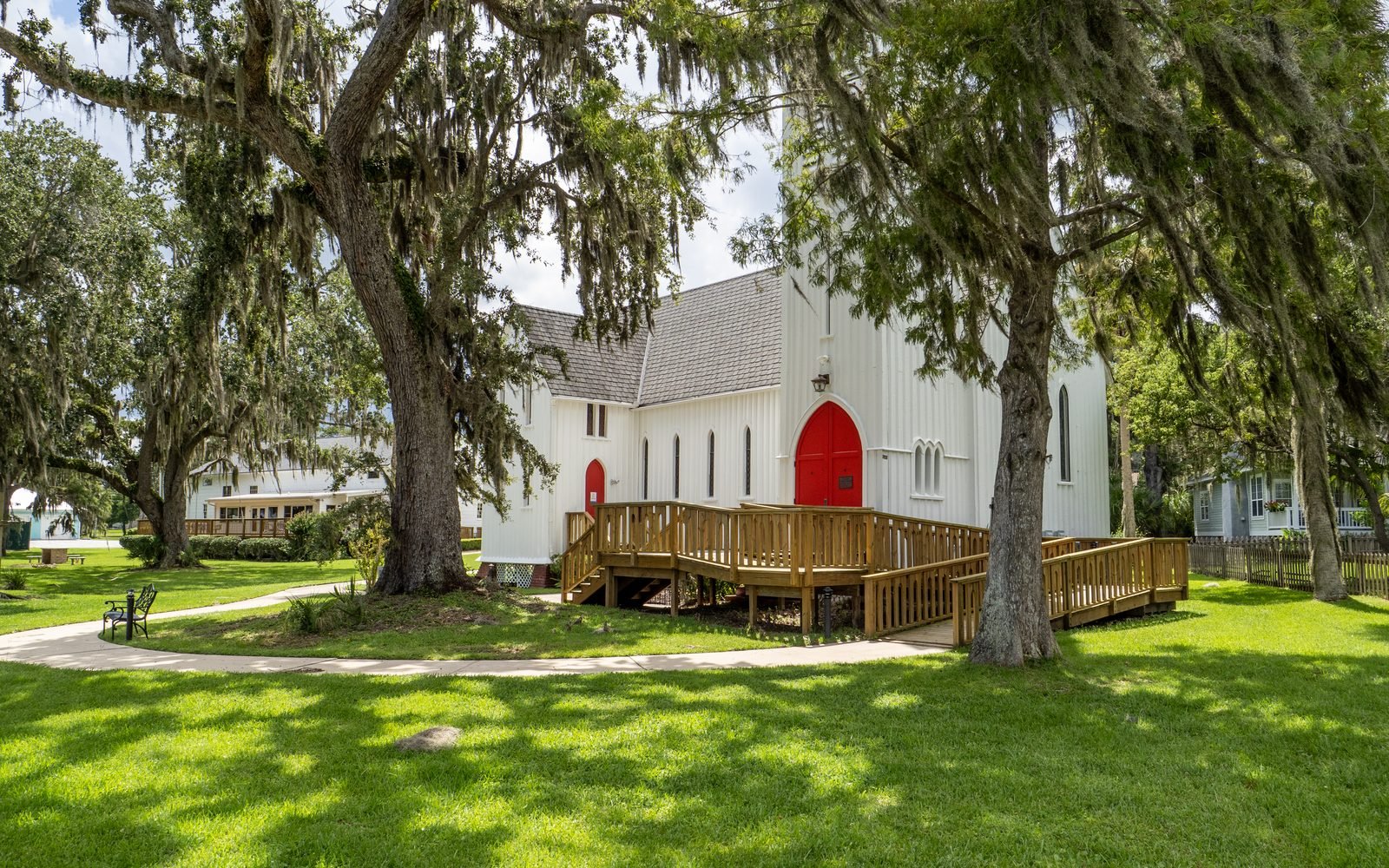 Historic St. Mary's Church under the oaks