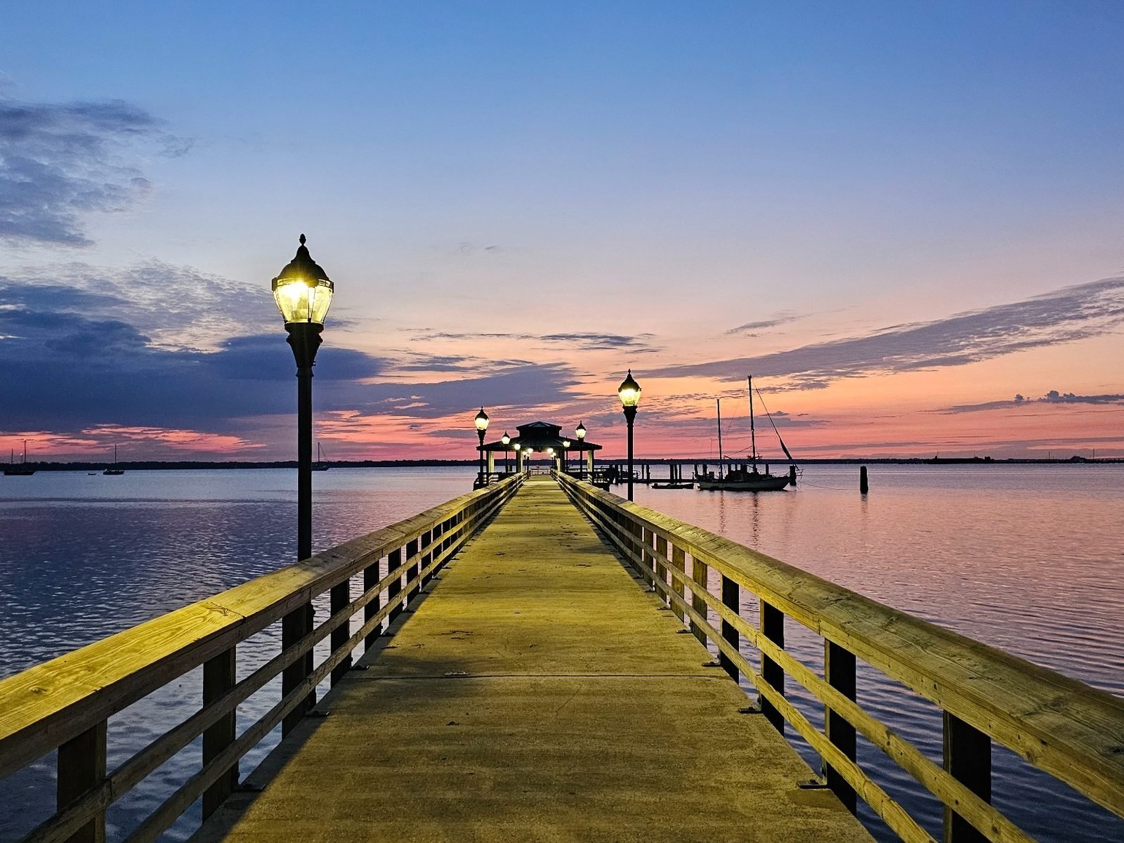 St. Johns River pier at sunset in Clay County